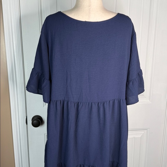 IN'VOLAND Plus Size  Dress Ruffle Babydoll Dresses V Neck Flowy Swing Dress 22W - Picture 7 of 13